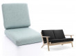 Jeu de coussins, assise et dossier, pour canapé 2 places Getama GE 290 de Hans Wegner. 