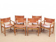 Mid-Century modern scandinavian pair of armchairs by Borge Mogensen model 3238