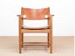 Mid-Century modern scandinavian pair of armchairs by Borge Mogensen model 3238
