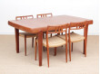 Mid-Century modern scandinavian dining table in teak 6/10 seats