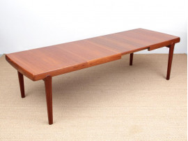 Mid-Century modern scandinavian dining table in teak 6/10 seats