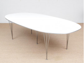 Table scandinave Super-ellipse B614 à 5 pieds de Piet Hein et Bruno Mathsson pour Fritz Hansen. 8/10 pers. 