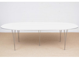 Mid-Century modern scandinavian dining table Super Elliptic B614 by Bruno Mathsson 8/10 seats