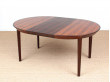 Mid-Century modern scandinavian round dining table in Rio rosewood 6/10 seats