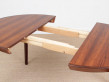 Mid-Century modern scandinavian round dining table in Rio rosewood 6/10 seats