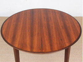 Mid-Century modern scandinavian round dining table in Rio rosewood 6/10 seats