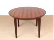 Mid-Century modern scandinavian round dining table in Rio rosewood 6/10 seats