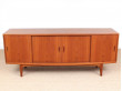 Mid-Century modern scandinavian side bord in teak by H.P. Hansen