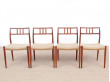 Mid-Century Modern danish set of 4 chairs in teak model 79 by Niels O. Møller