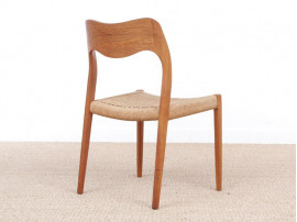 Paire de chaises scandinave en chêne et corde, modèle 71. 