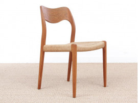 Mid-Century Modern danish pair of chairs in oak model 71 by Niels O. Møller