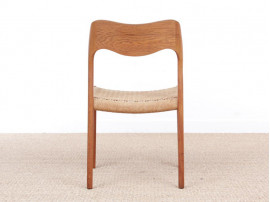 Mid-Century Modern danish pair of chairs in oak model 71 by Niels O. Møller