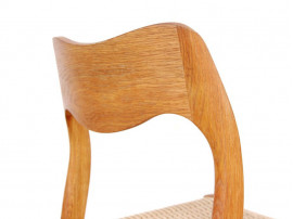 Paire de chaises scandinave en chêne et corde, modèle 71. 