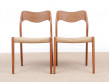 Paire de chaises scandinave en chêne et corde, modèle 71. 