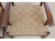 Mid-Century Modern pair of arm chairs  with woven sea grass.