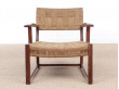 Mid-Century Modern pair of arm chairs  with woven sea grass.