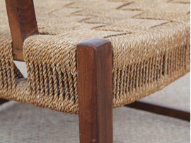 Mid-Century Modern pair of arm chairs  with woven sea grass.