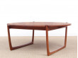 Mid-Century  modern scandinavian coffee table in solid teak by Peter Hvidt