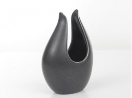 Rorstrand Short Black Caolina Vase by Gunnar Nylund