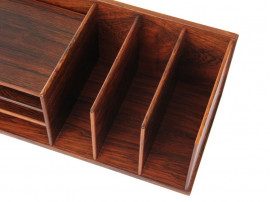 Mid century modern Desk Top Organizer in Rio rosewood