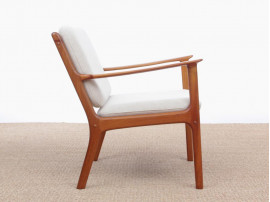 Mid-Century Modern Danish  lounge chair in mahogany model PJ 112 by Ole Wanscher