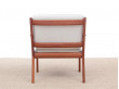 Mid-Century Modern Danish  lounge chair in mahogany model PJ 112 by Ole Wanscher