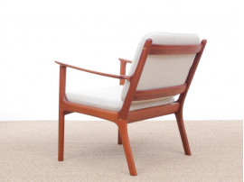 Mid-Century Modern Danish  lounge chair in mahogany model PJ 112 by Ole Wanscher