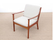 Mid-Century Modern Danish  lounge chair in mahogany model PJ 112 by Ole Wanscher