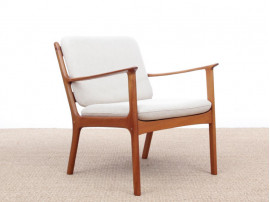 Mid-Century Modern Danish  lounge chair in mahogany model PJ 112 by Ole Wanscher