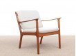 Mid-Century Modern Danish  lounge chair in mahogany model PJ 112 by Ole Wanscher