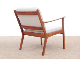 Mid-Century Modern Danish  lounge chair in mahogany model PJ 112 by Ole Wanscher