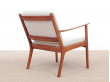 Mid-Century Modern Danish  lounge chair in mahogany model PJ 112 by Ole Wanscher