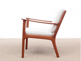 Mid-Century Modern Danish  lounge chair in mahogany model PJ 112 by Ole Wanscher