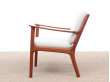 Mid-Century Modern Danish  lounge chair in mahogany model PJ 112 by Ole Wanscher
