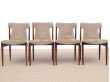 Mid-century Modern set of 4 IK dining chairs in Rio rosewood by Inger Klingenberg