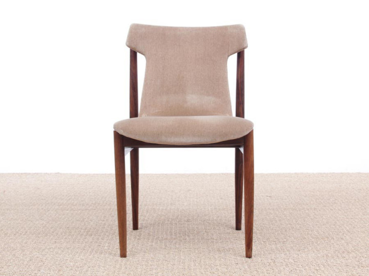 Mid-century Modern set of 4 IK dining chairs in Rio rosewood by Inger Klingenberg