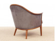 Mid-century Modern paire of lounge chairs in teak and alcantara by Bertil Fridhagen