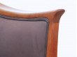 Paire de fauteuils scandinaves en noyer et alcantara