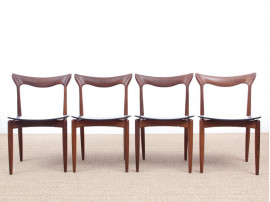 Set of 4 scandinavian chairs in teak designed by Henry Walter Klein