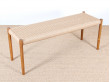 Banc scandinave n°63 A en teck et corde de Niels Moller pour JL Mollers 120 cm