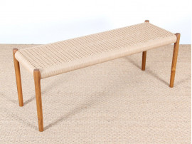 Banc scandinave n°63 A en teck et corde de Niels Moller pour JL Mollers 120 cm