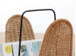 Mid-Century  modern scandinavian magazine rack in rattan