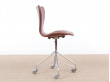 Mid-Century  modern scandinavian leather desk chair Model 3117 by Arne Jacobsen for Fritz Hansen