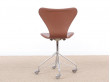 Mid-Century  modern scandinavian leather desk chair Model 3117 by Arne Jacobsen for Fritz Hansen