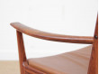 Mid century modern pair of armchair in Rio rosewood and cognac leather by Kai Lyngfeldt Larsen