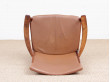 Mid century modern pair of armchair in Rio rosewood and cognac leather by Kai Lyngfeldt Larsen