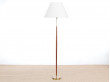 Lampadaire scandinave en teck et laiton