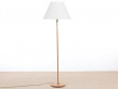 Mid-Century  modern scandinavian floor lamp in oak and brass