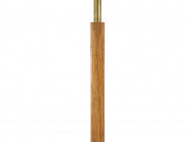 Mid-Century  modern scandinavian floor lamp in oak and brass