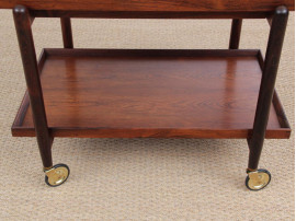 Mid-Century danish serving cart in Rio rosewood by Poul Hundevad